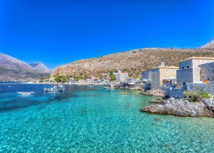 Mani Stone Built Home A Breath Away To The Sea Stoupa Exterior photo